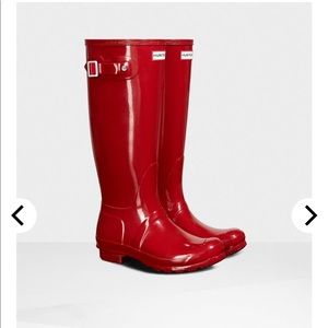 Women's Original Tall Gloss Rain Boots: Red